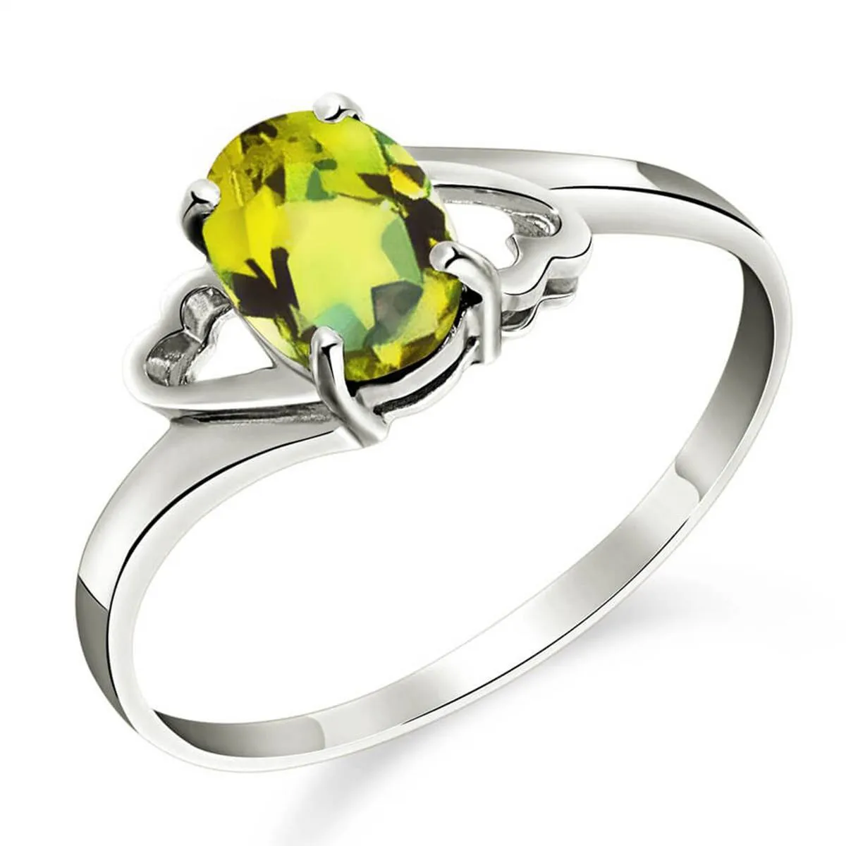 0.75 Carat 14K Solid White Gold Sula's Dreams Peridot Ring