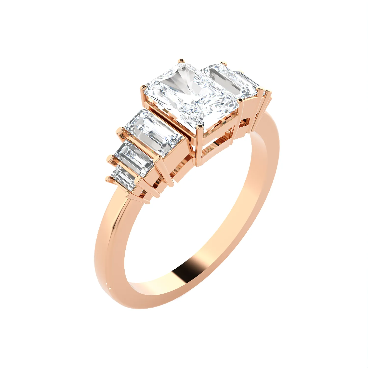 1 1/2 ctw Emerald-Cut Lab Grown Diamond Anniversary Ring