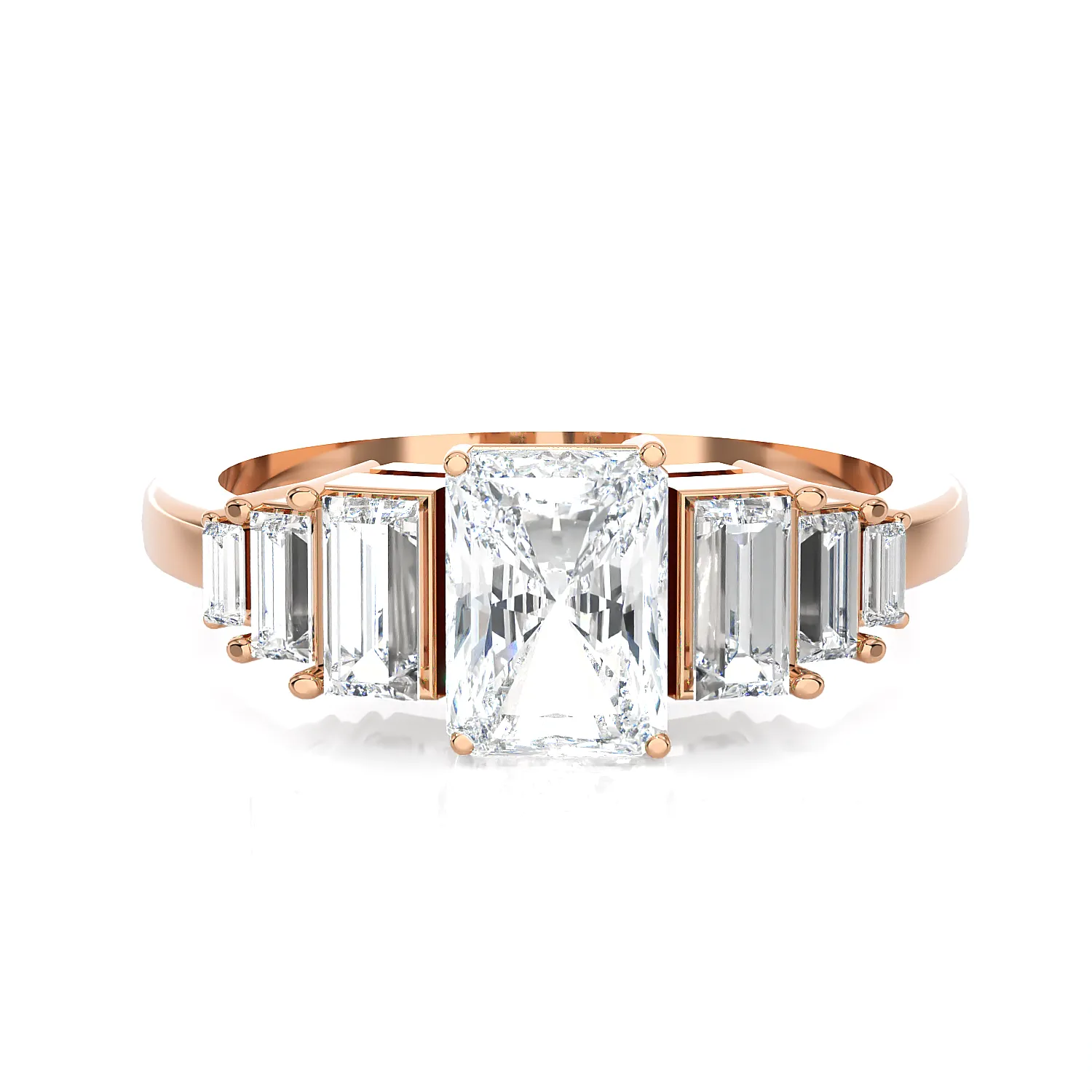 1 1/2 ctw Emerald-Cut Lab Grown Diamond Anniversary Ring