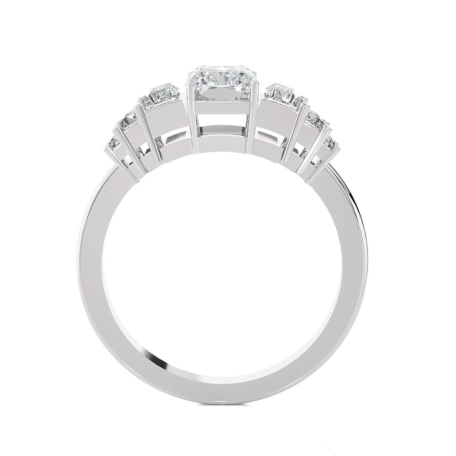 1 1/2 ctw Emerald-Cut Lab Grown Diamond Anniversary Ring