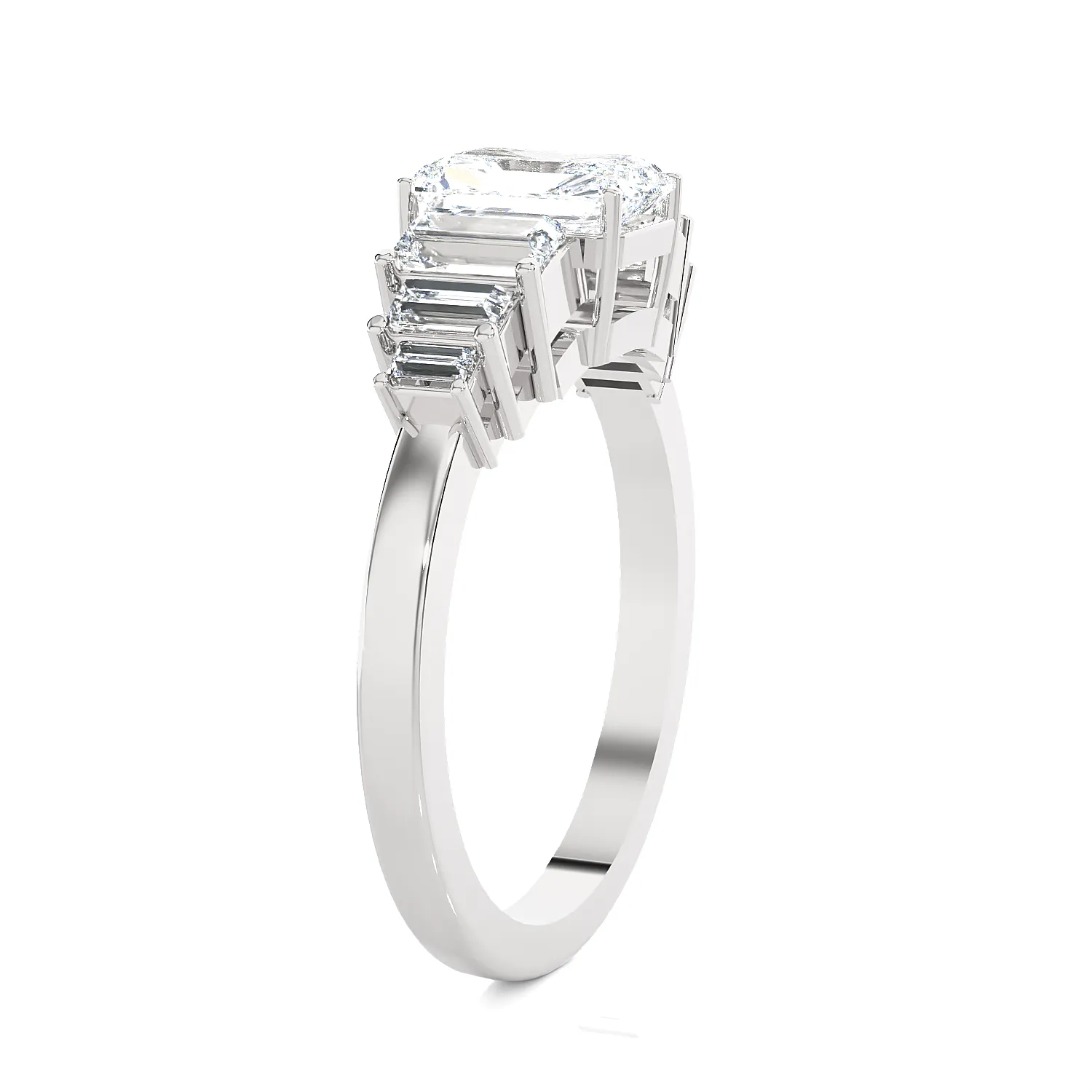 1 1/2 ctw Emerald-Cut Lab Grown Diamond Anniversary Ring