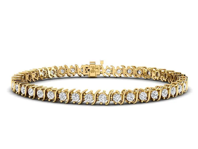 1.00-7.00 CT Round Cut Diamonds - Tennis Bracelet