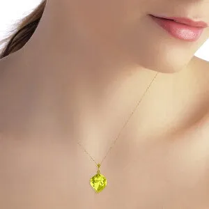 10.75 Carat 14K Solid Yellow Gold Necklace Twisted Briolette Lemon Quartz