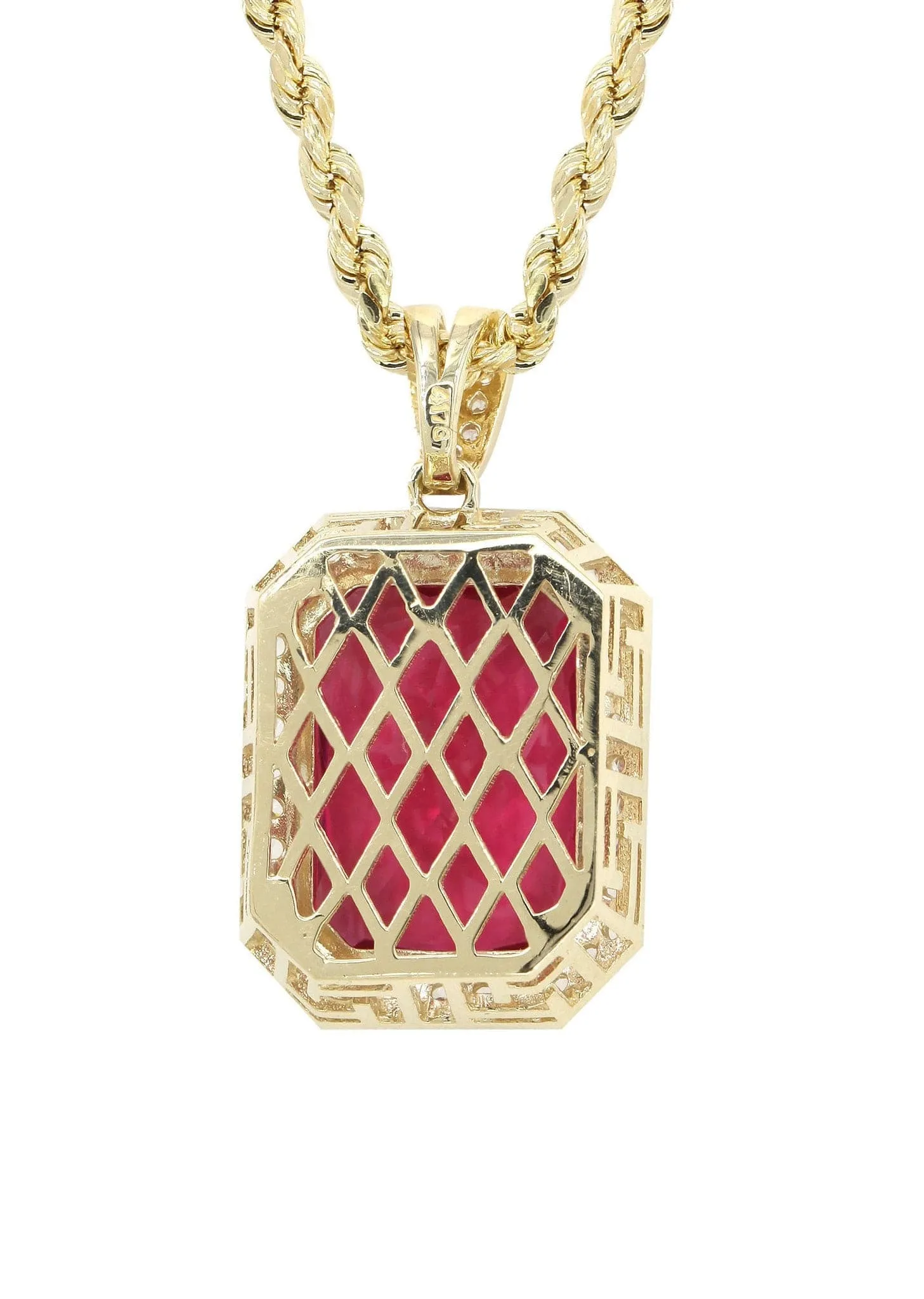 10K Yellow Gold Ruby Necklace | Appx. 22 Grams