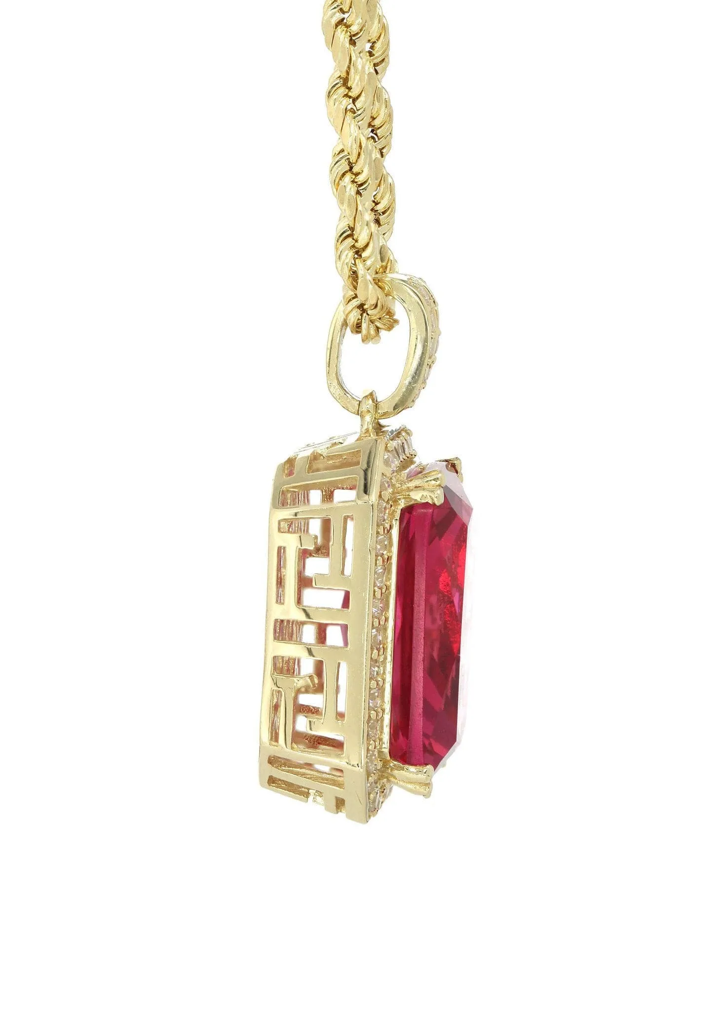 10K Yellow Gold Ruby Necklace | Appx. 22 Grams