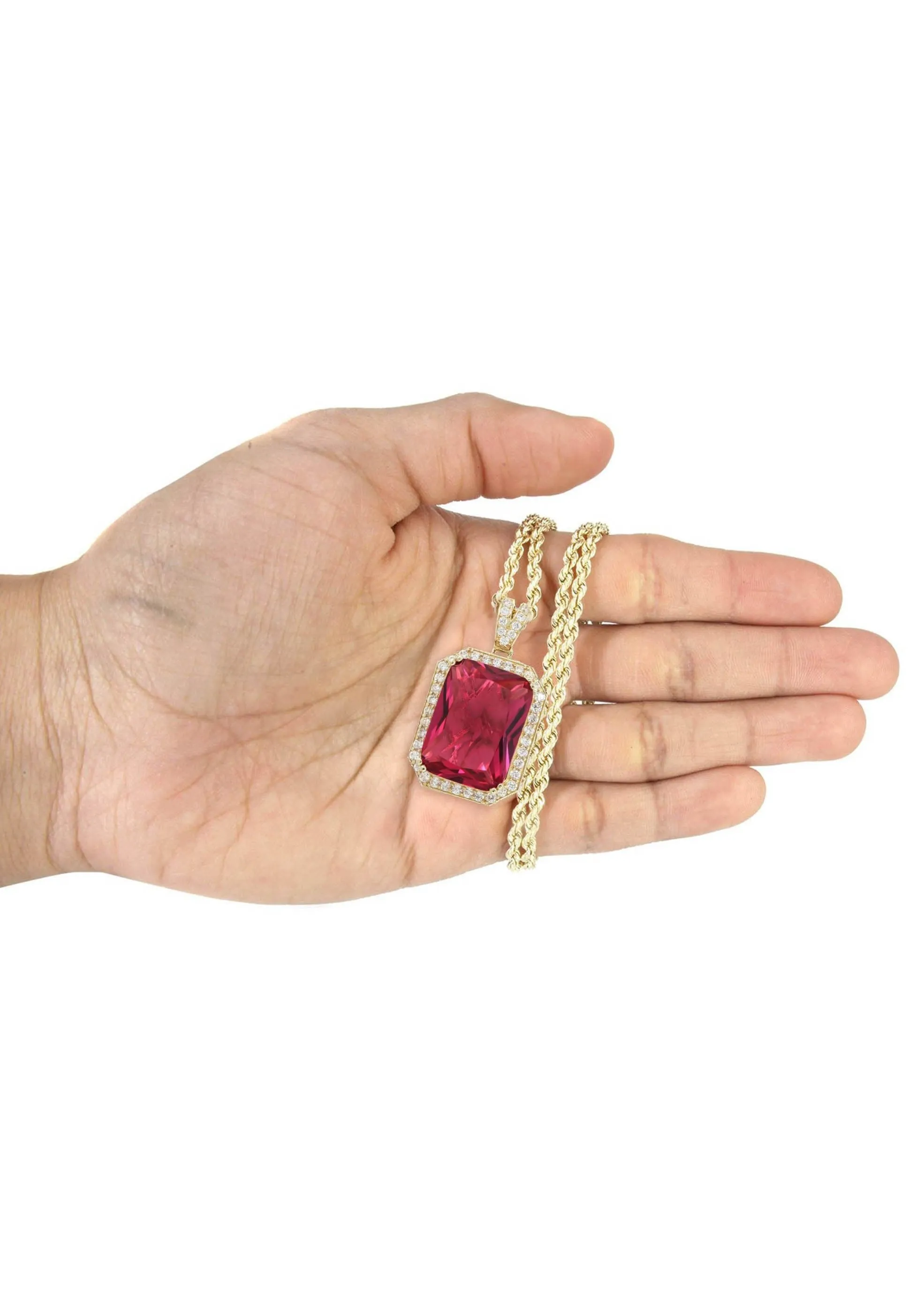 10K Yellow Gold Ruby Necklace | Appx. 22 Grams