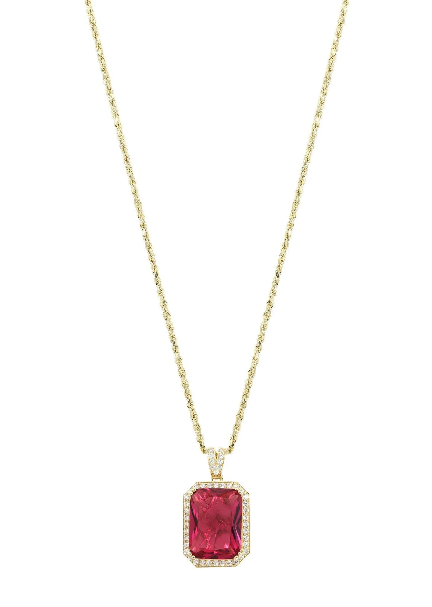 10K Yellow Gold Ruby Necklace | Appx. 22 Grams