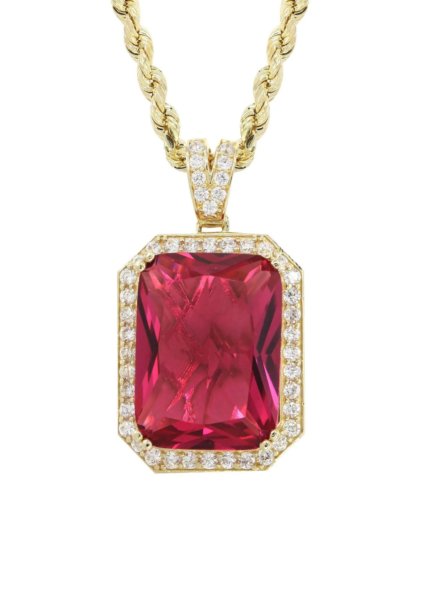 10K Yellow Gold Ruby Necklace | Appx. 22 Grams