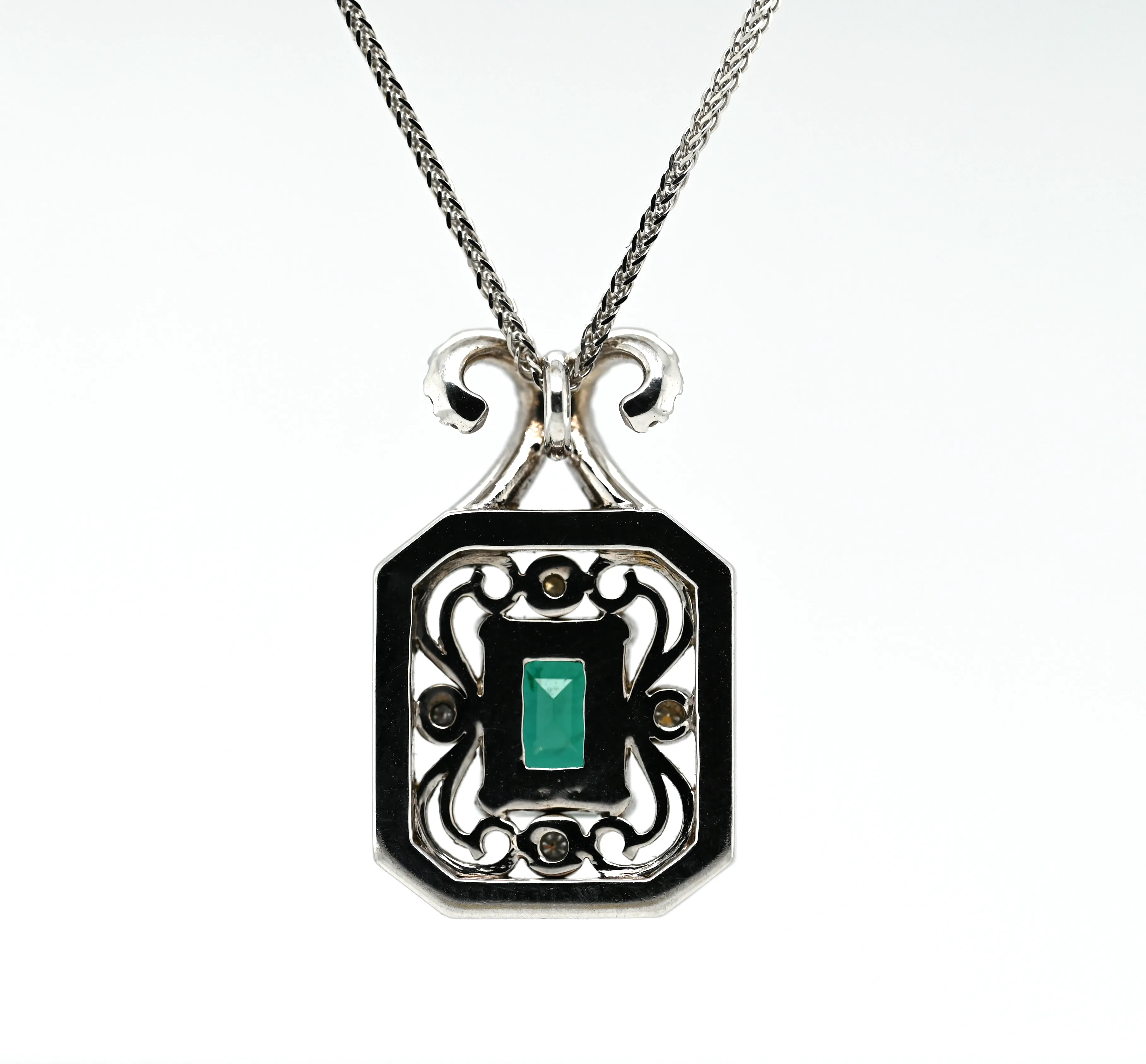 1.24ct Emerald & Diamond Pendant