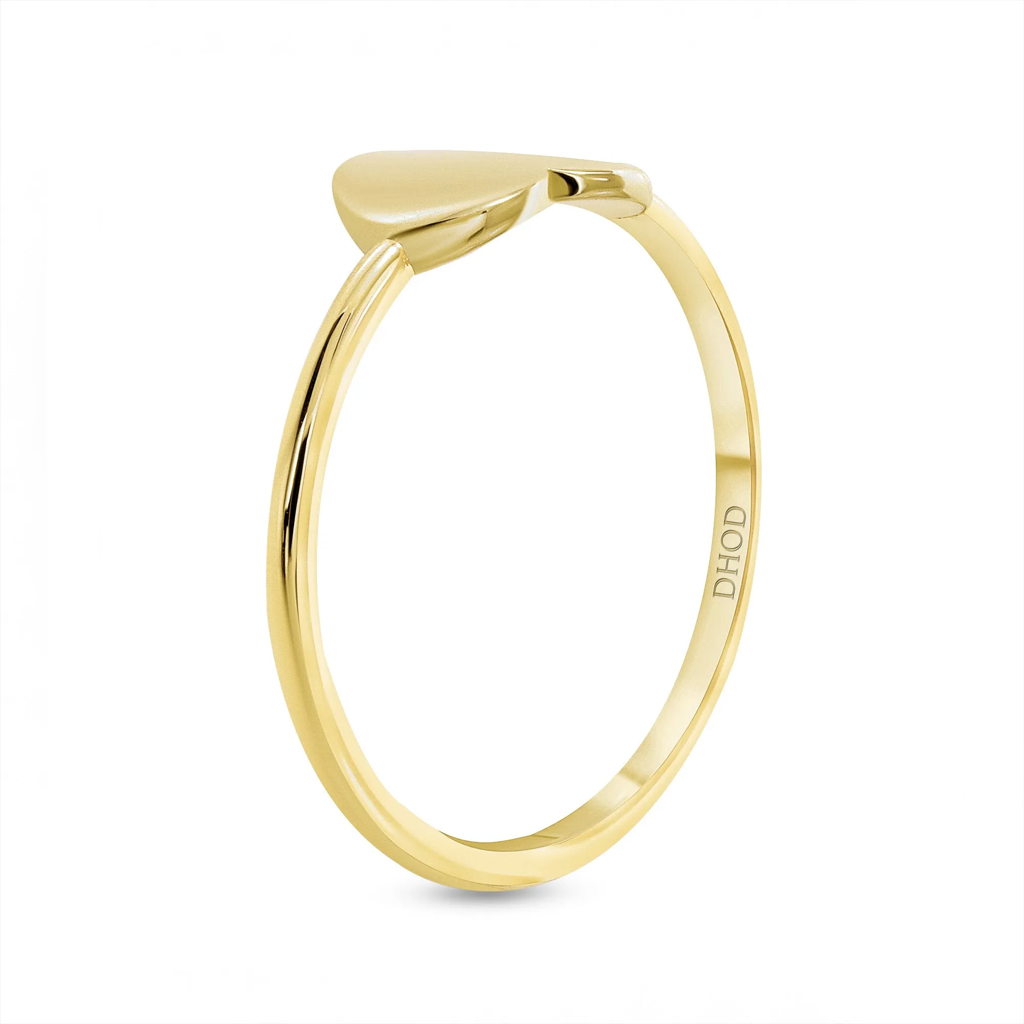 14K Gold Heart ID Ring