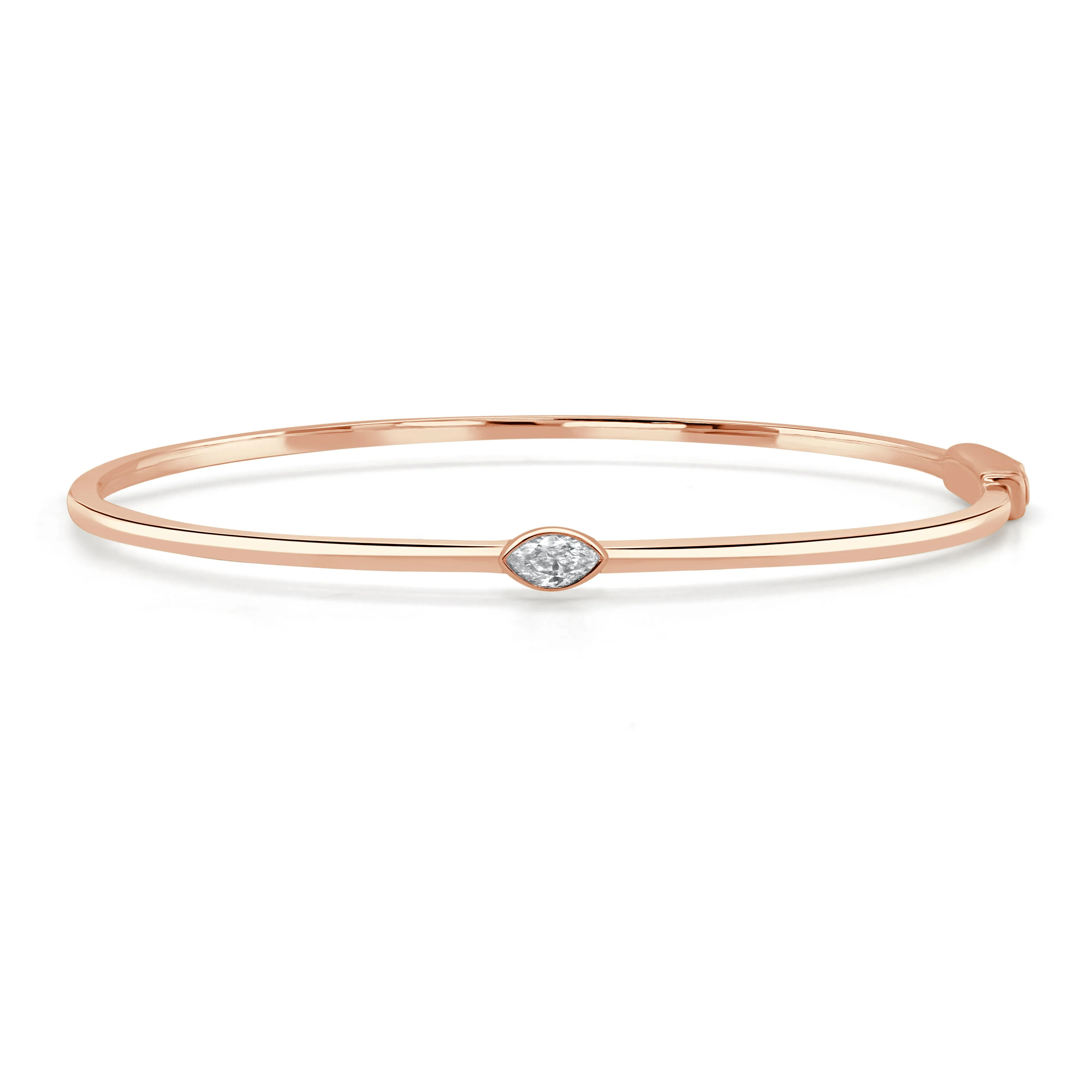 14K Gold Marquise Diamond Bangle - 0.21ct