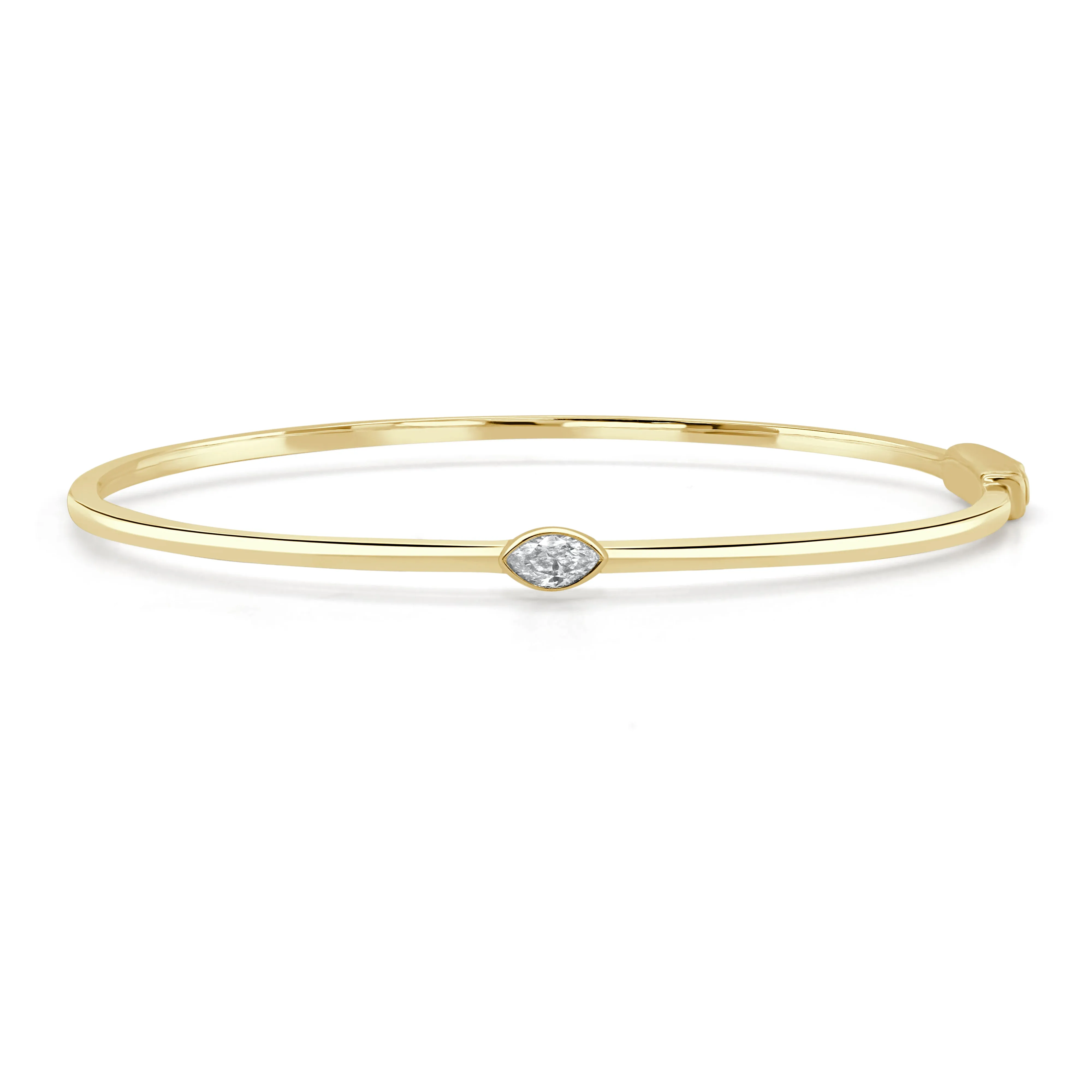 14K Gold Marquise Diamond Bangle - 0.21ct