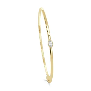 14K Gold Marquise Diamond Bangle - 0.21ct