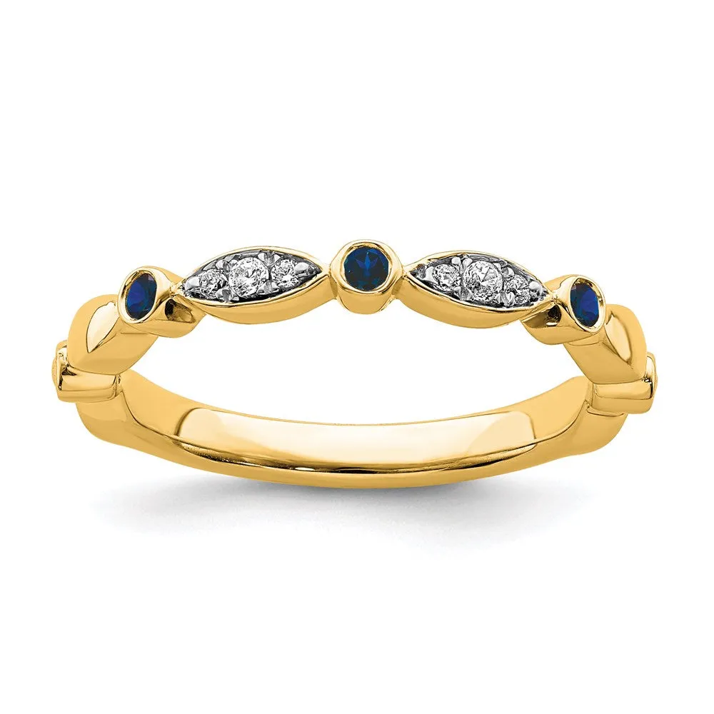 14k Stackable Expressions Created Sapphire and Diamond Ring | SK2088