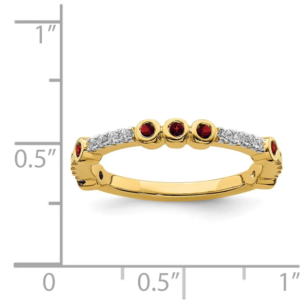 14k Stackable Expressions Garnet and Diamond Ring | SK2064