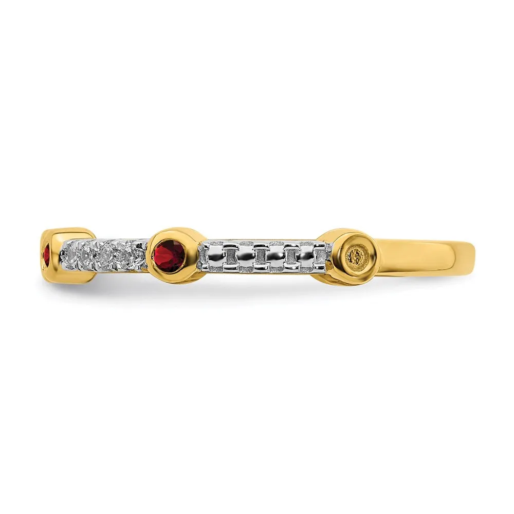 14k Stackable Expressions Garnet and Diamond Ring | SK2064