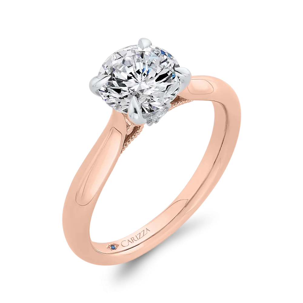 14K Two-Tone Gold Diamond Engagement Ring (Semi-Mount)