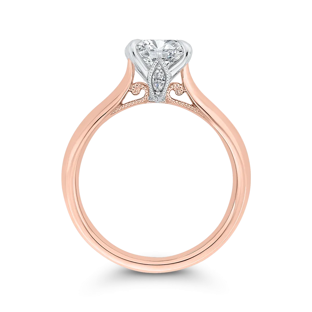 14K Two-Tone Gold Diamond Engagement Ring (Semi-Mount)