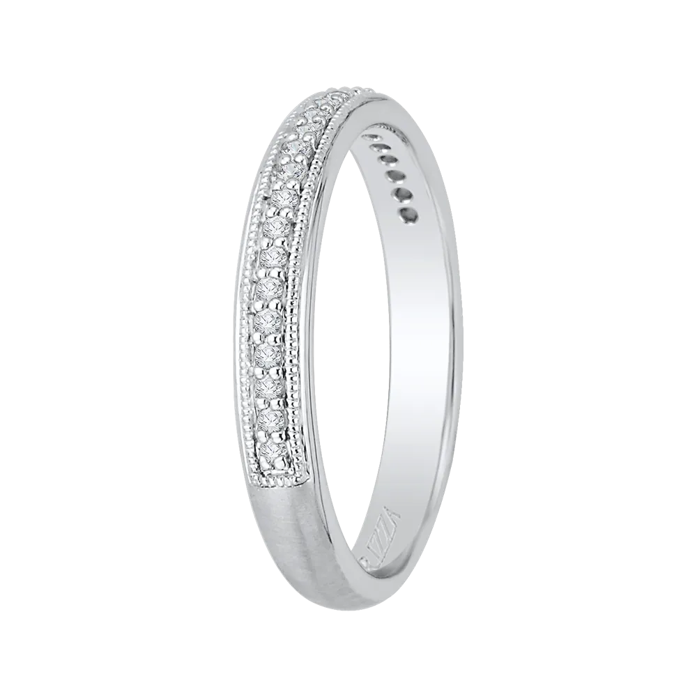 14K White Gold Round Diamond Wedding Band