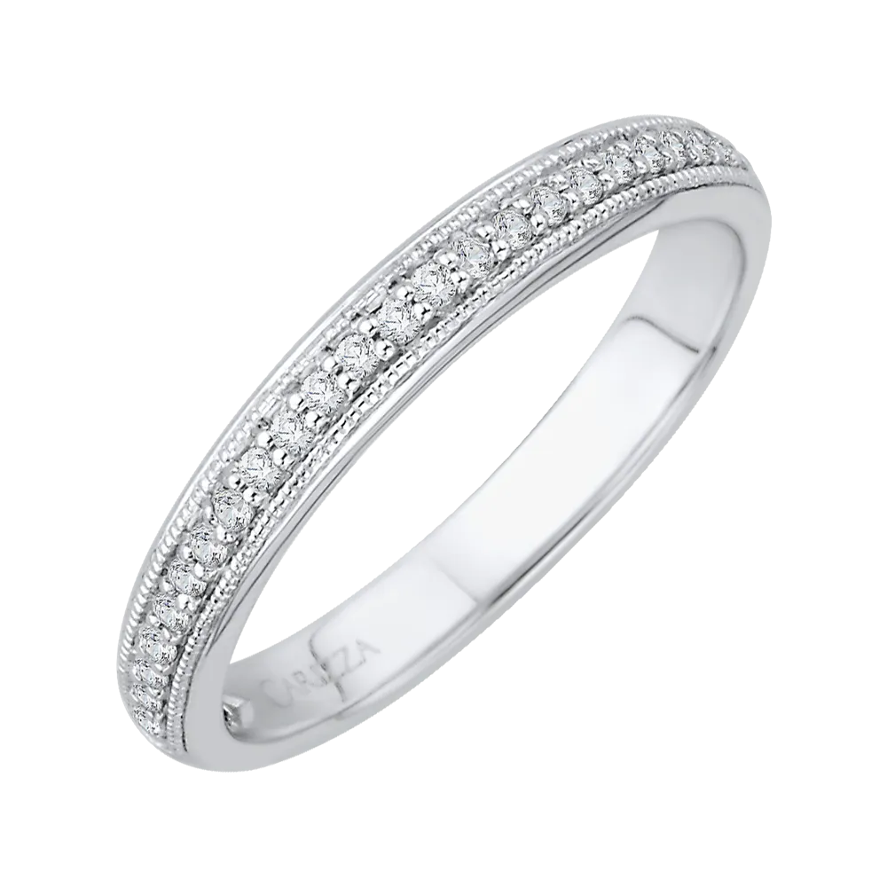 14K White Gold Round Diamond Wedding Band