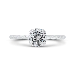 14K White Gold Solitaire Engagement Ring (Semi-Mount)