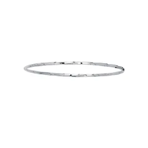 14K White Gold Twist Stackable Bangle