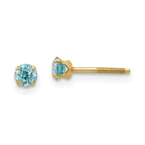 14k Yellow Gold Madi K Blue Zircon Earrings