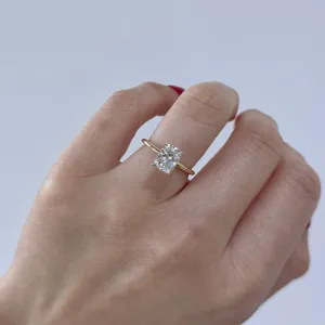 1.51 Carat Lab Cushion Engagement Ring with Hidden Halo