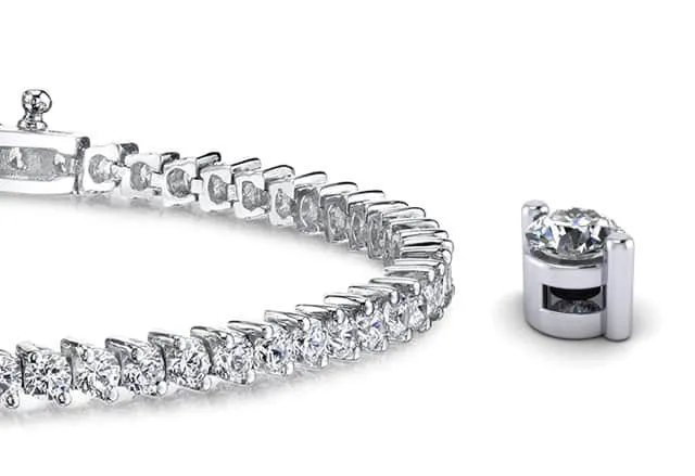 2 Prong Set Round Lab-Grown Diamond Tennis Bracelet with 5.97 ct.(finished) 3mm