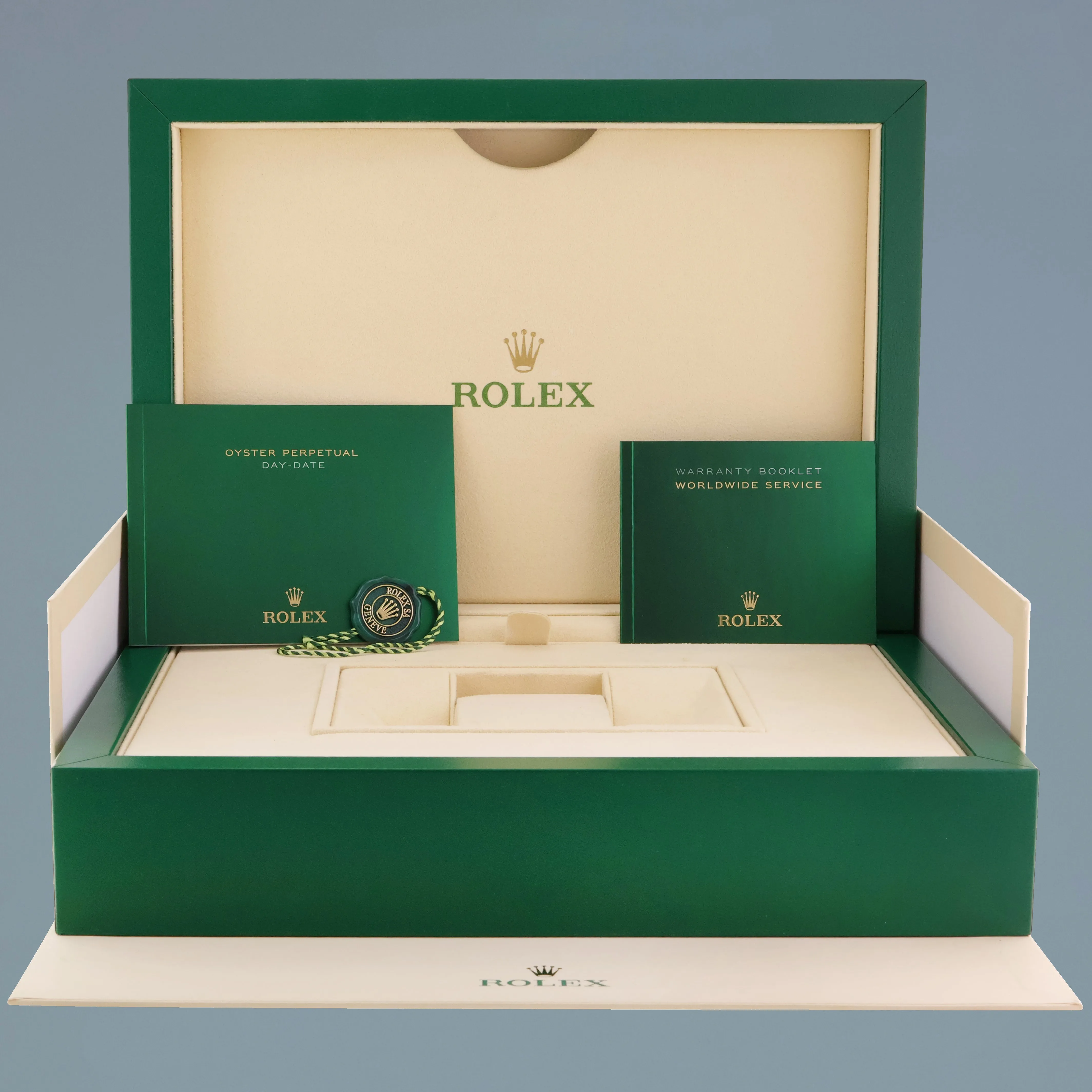 2024 NEW Rolex Platinum President Blue Roman Day Date 40mm 228236 Watch Box