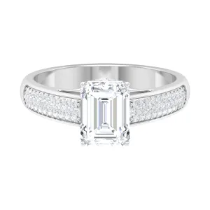 2.25 CT Octagon Cut Moissanite Solitaire Engagement Ring in Gold