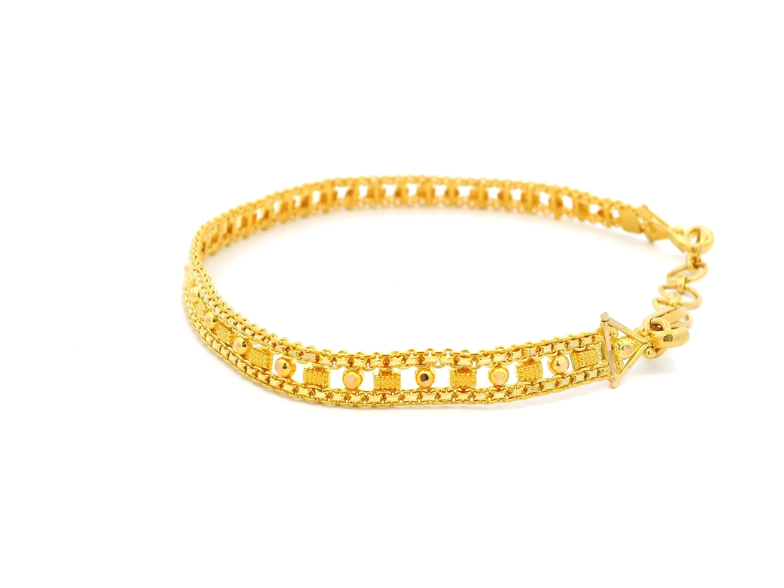 22ct Yellow Gold Flat Bracelet with Intricate Filigree Work Design – Elegant Gold Jewellery