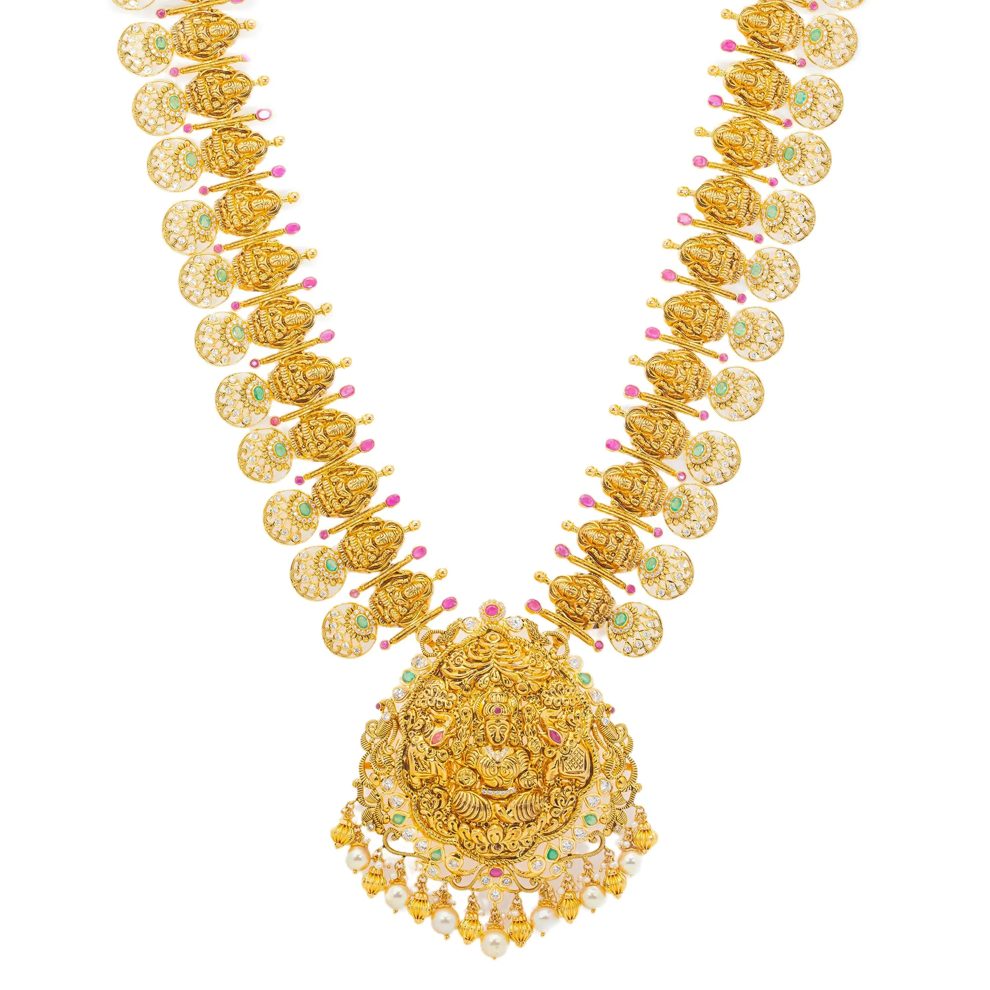 22K Yellow Gold & Multi-Stone Layered Necklace (150.7gm)