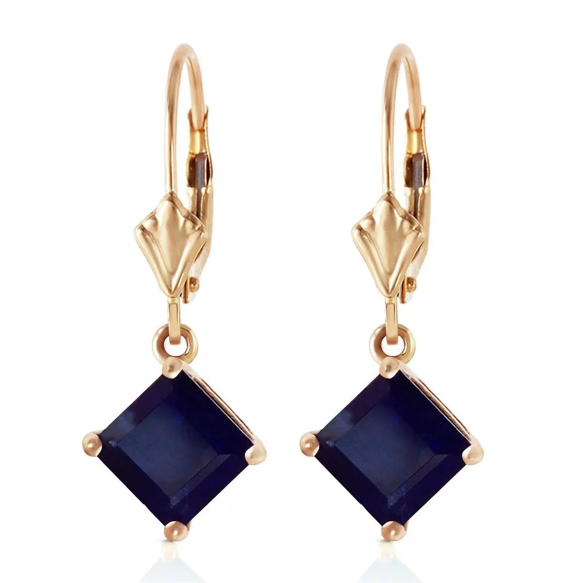 2.9 Carat 14K Solid Yellow Gold Cool Current Sapphire Earrings