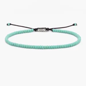 2mm Glass Beads Adjustable Bracelet (Turquoise)