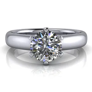 6 Prong Solitaire Moissanite Engagement Ring - Clarissa