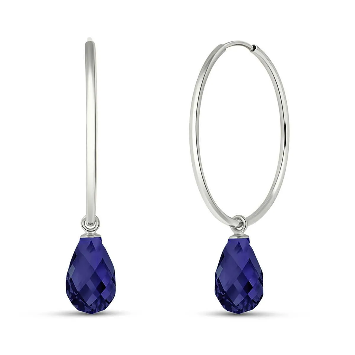 6.6 Carat 14K Solid White Gold Shadow Of A Dream Sapphire Earrings