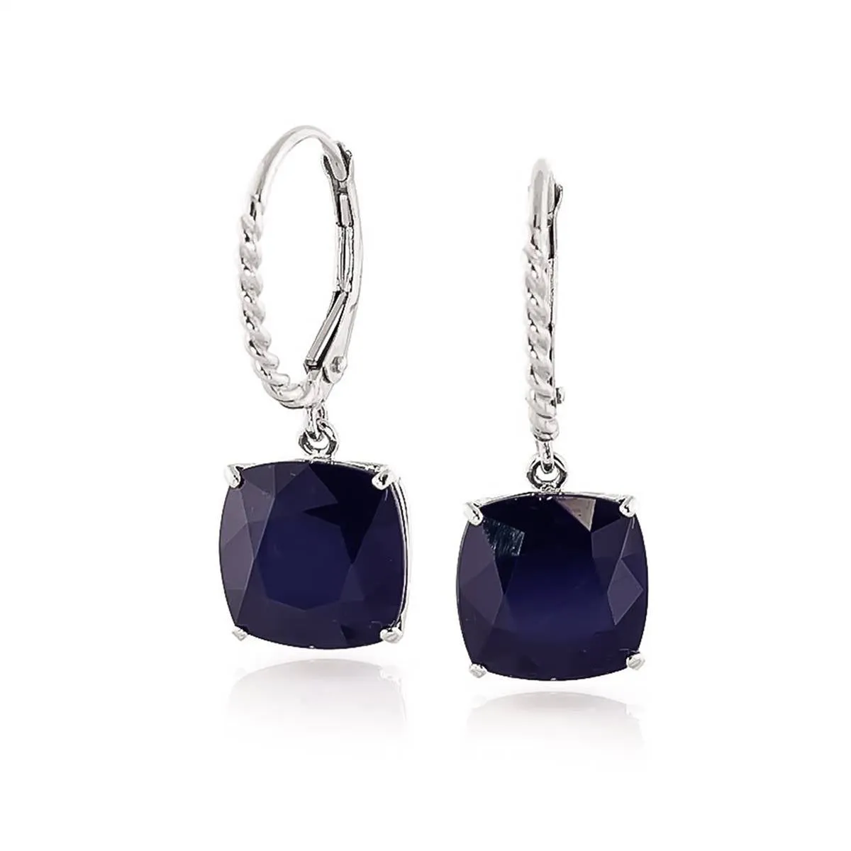 9.66 Carat 14K Solid White Gold Anxious Anticipation Sapphire Earrings