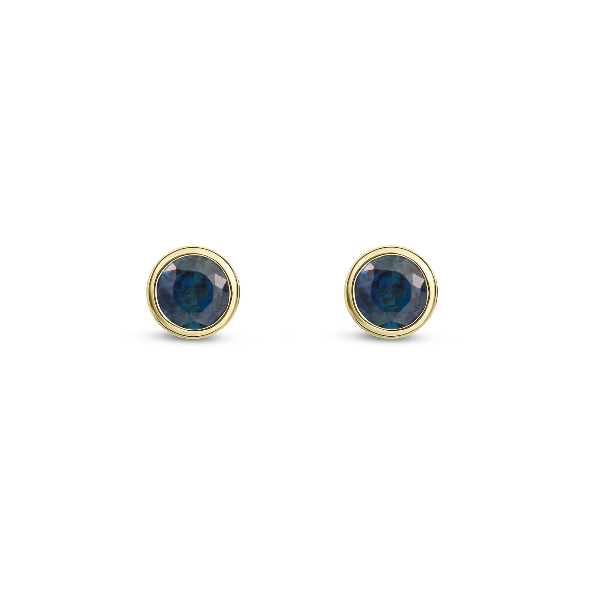9ct Yellow Gold Round 3mm Sapphire Stud Earrings