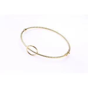 9ct Yellow Gold Twist Circle Bangle