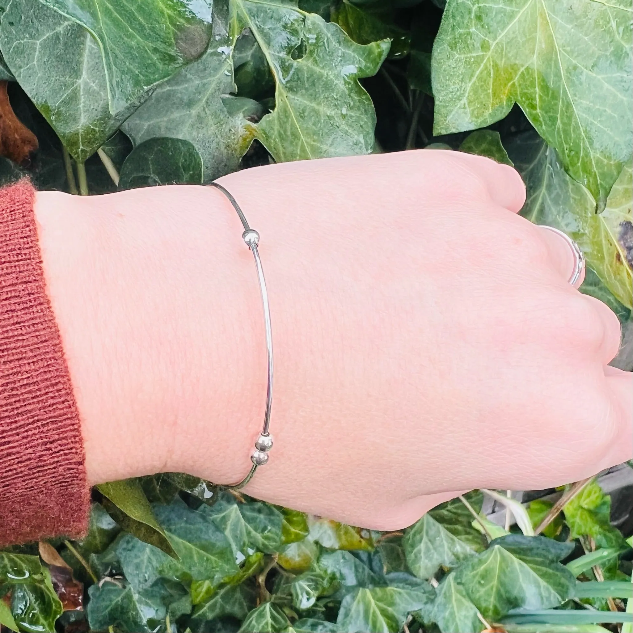 Abacus Bead Bangle in Sterling from Favor