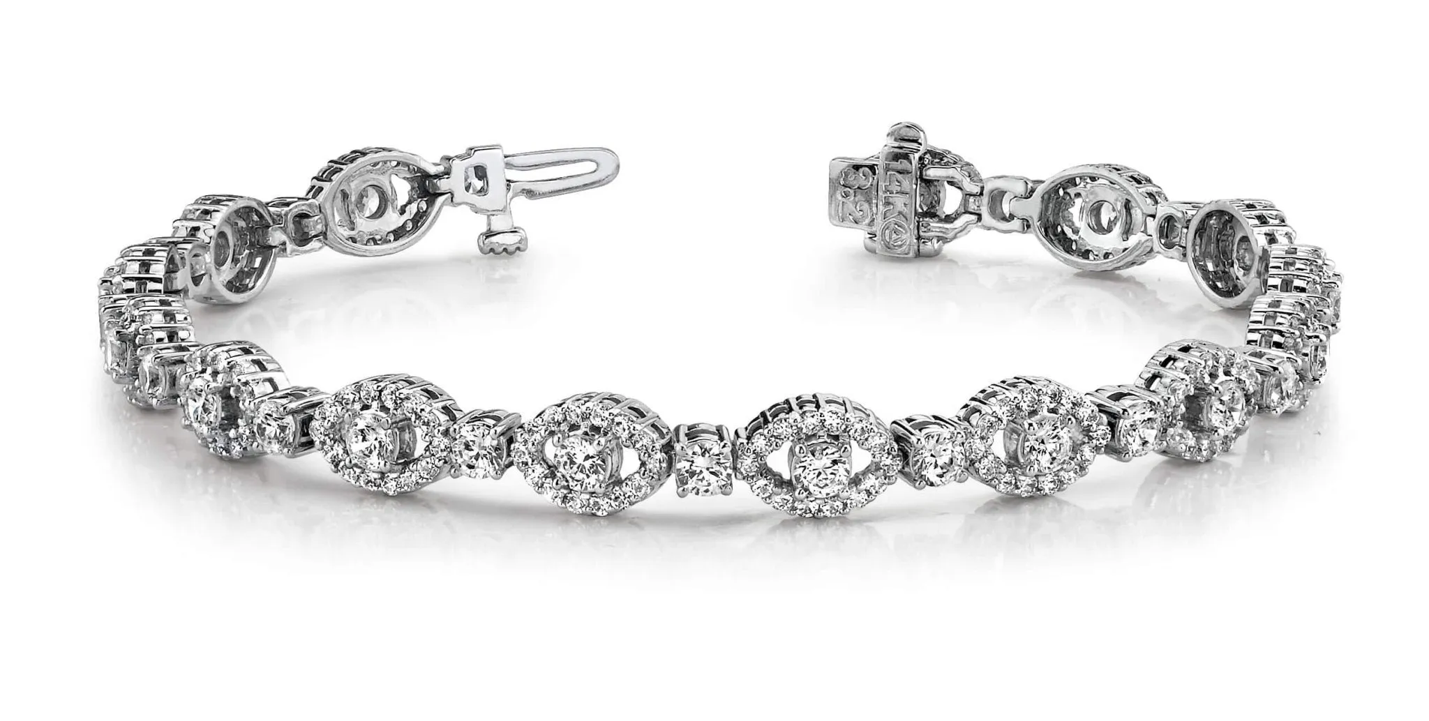 Almond Link Diamond Bracelet with 5.70 ct.(finished) 1.3mm, 3.2mm