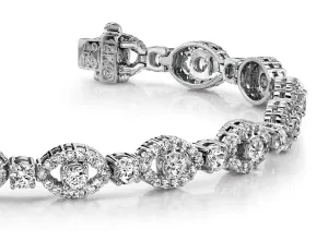 Almond Link Lab-Grown Diamond Bracelet with 5.70 ct.(finished) 1.3mm, 3.2mm