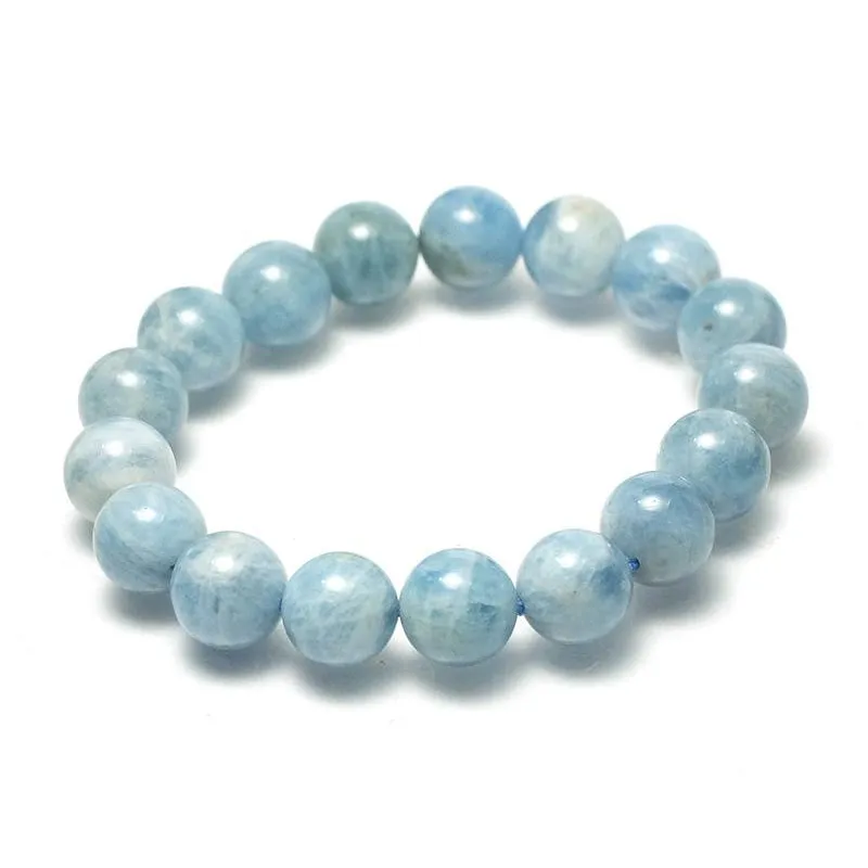 Aquamarine Stretch Bracelet 7mm,8mm,9mm,12mm,15mm