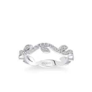 Artcarved Diamond Encrusted Leaf and Vine Accent Stackable Band