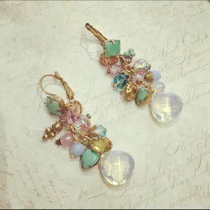 Askew London pastel Crystal charm drops earrings