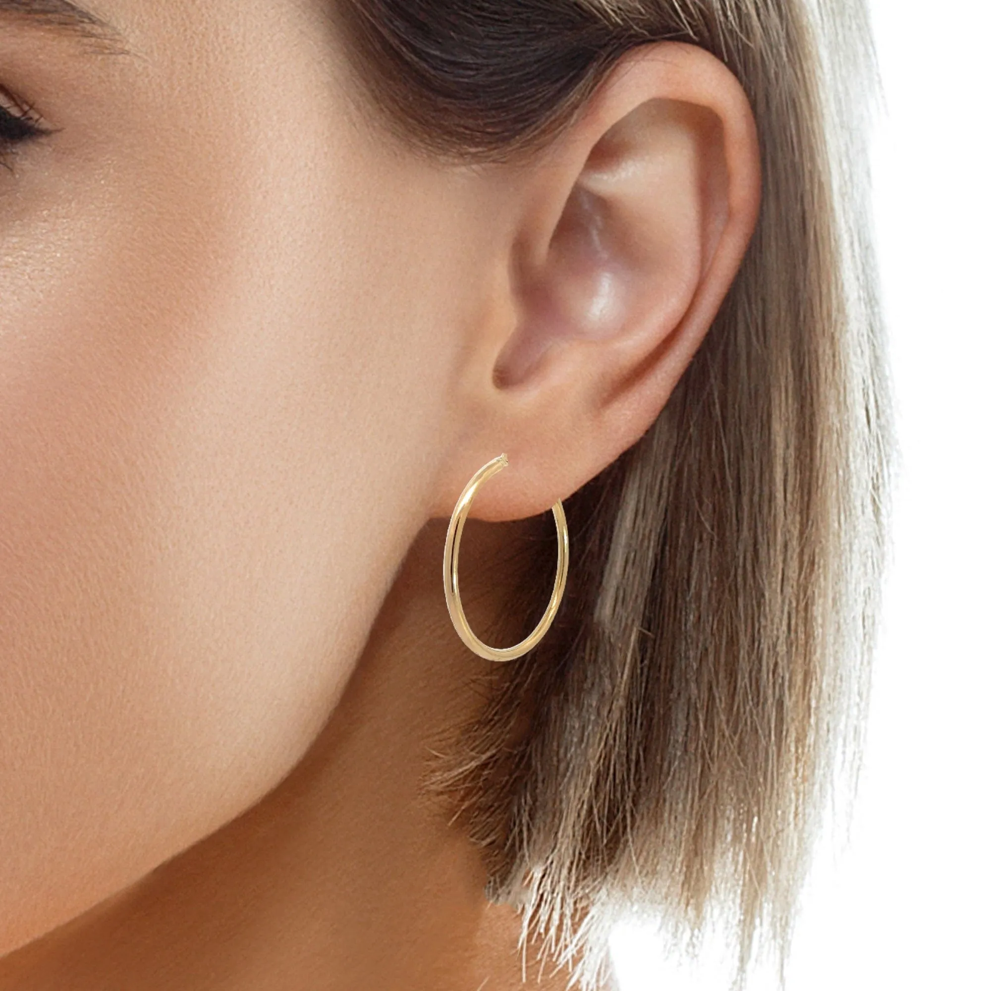 Baikalla Hallow 14k Gold Dangle Hoop Earrings