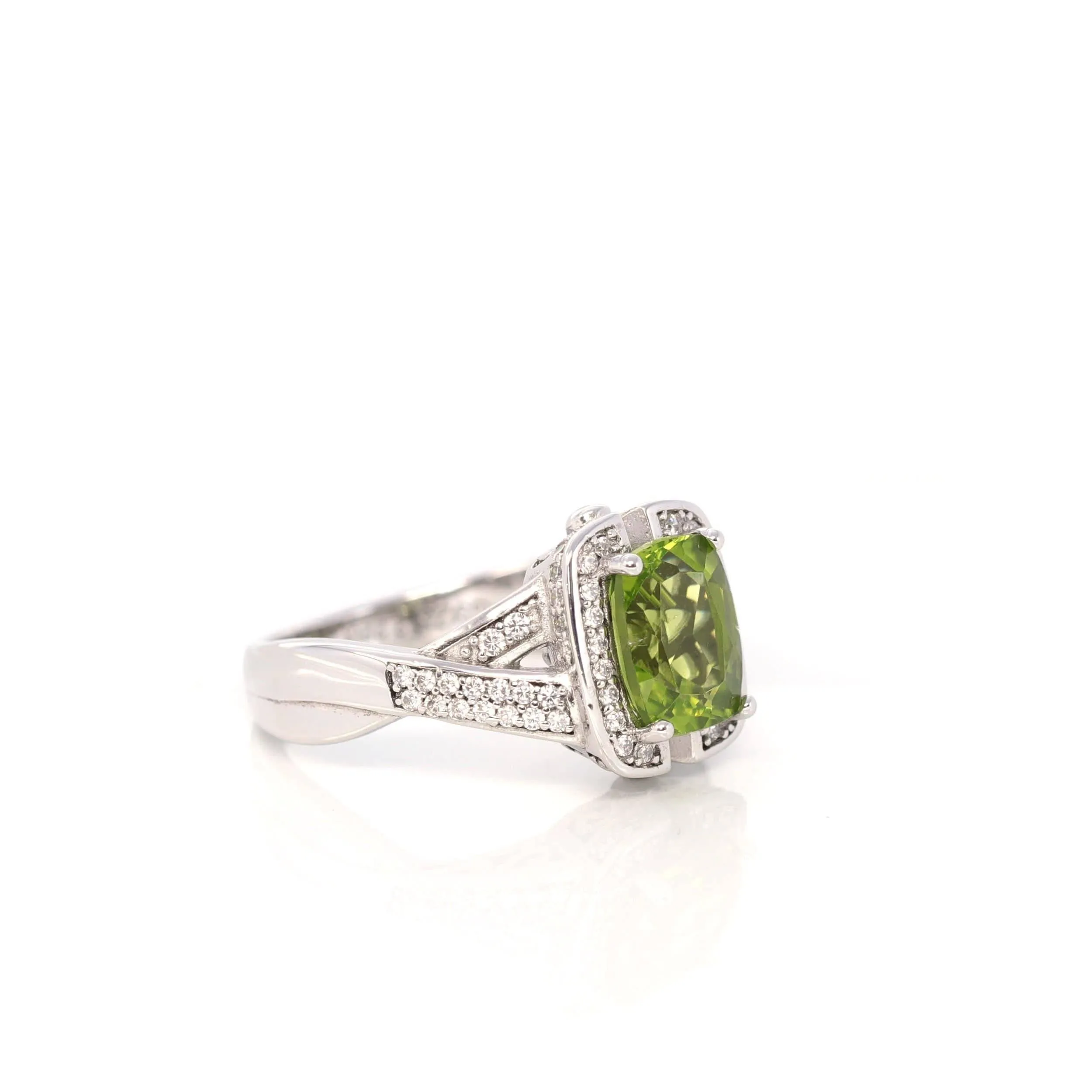 Baikalla™ Sterling Silver Light Green Peridot Ring