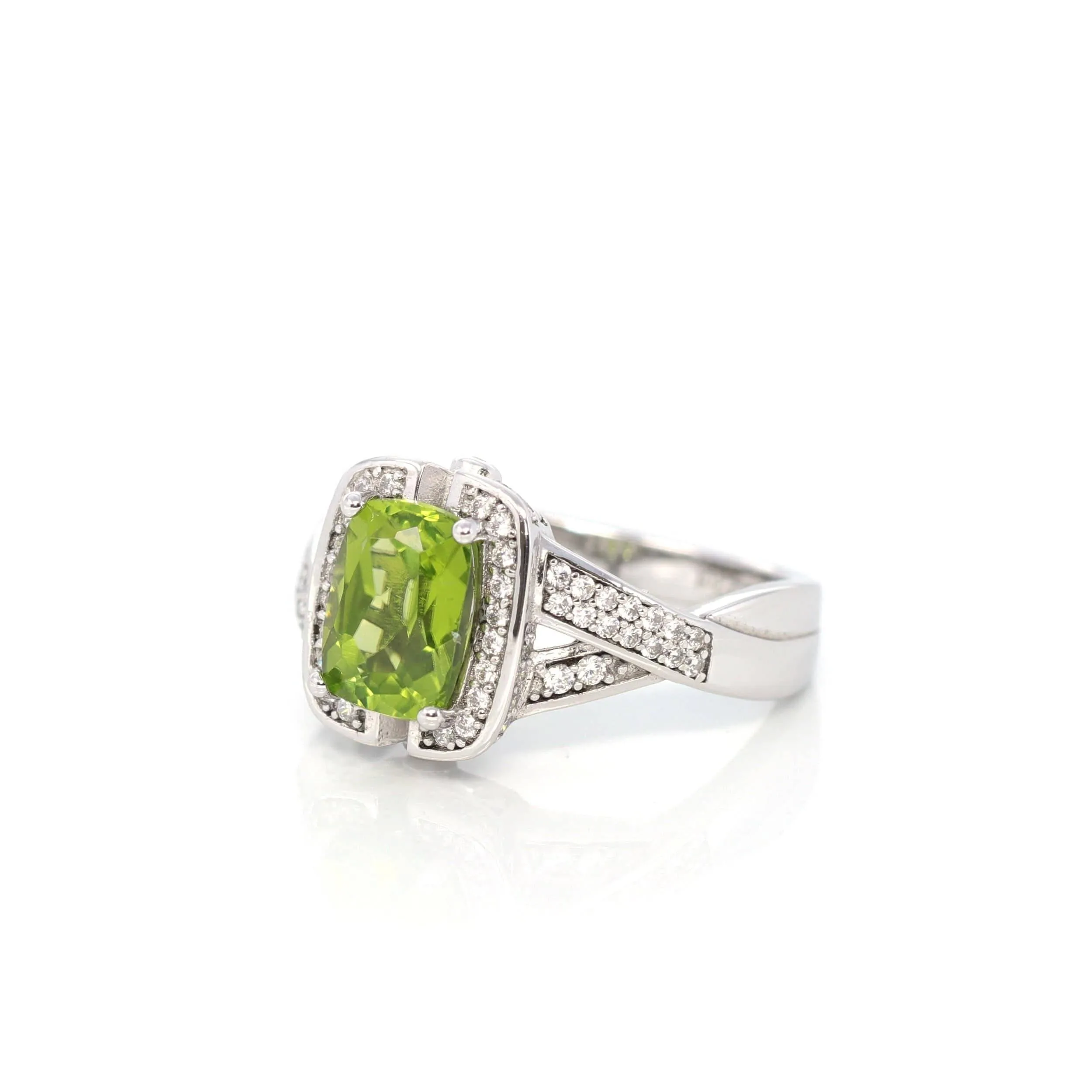 Baikalla™ Sterling Silver Light Green Peridot Ring