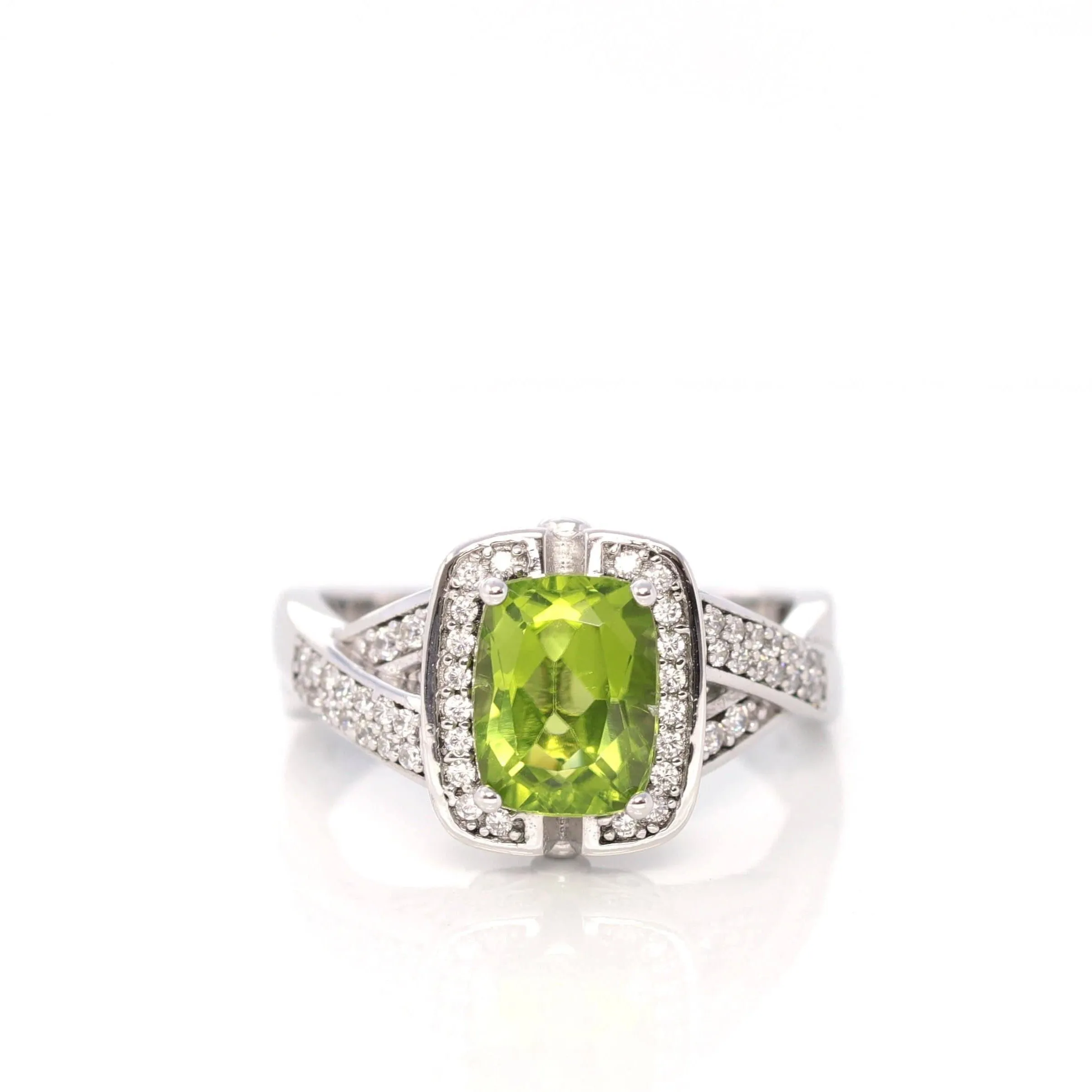 Baikalla™ Sterling Silver Light Green Peridot Ring